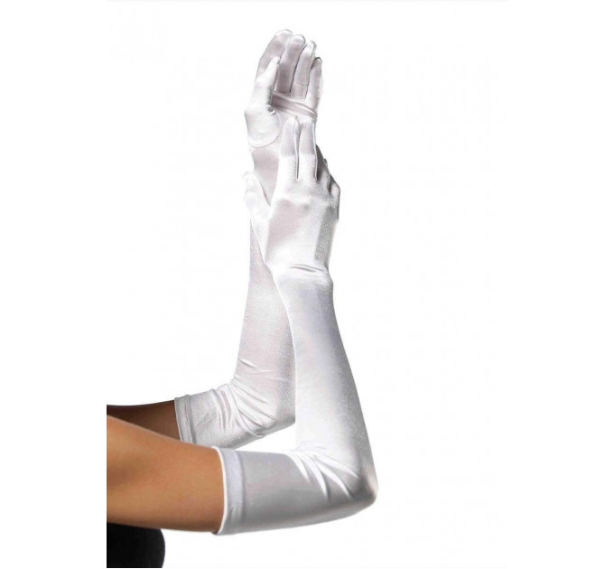Перчатки Extra Long Opera Length Satin Gloves от Leg Avenue, белые