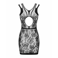 Платье сетка с цветочным узором Obsessive D239 черный, S/M/L