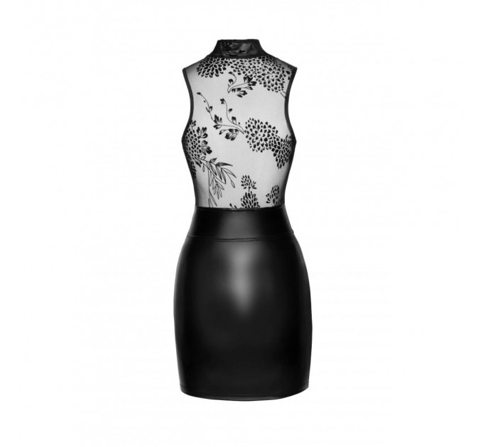Платье сексуальное виниловое M F241 Noir Handmade, с глубоким декольте, черное