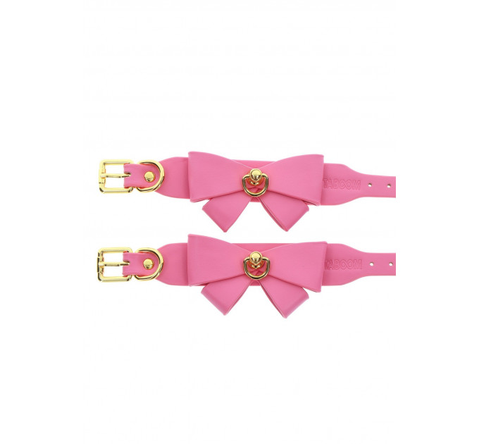 Поножи с бантиками Taboom Malibu Ankle Cuffs из веганской кожи, розовые