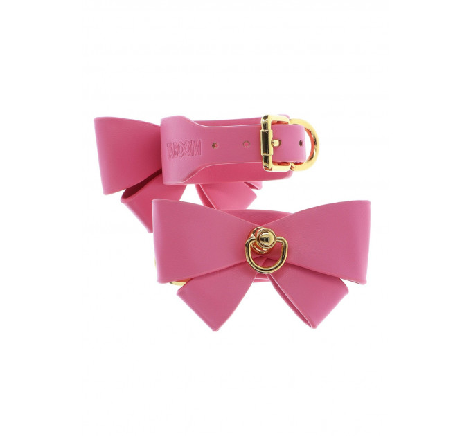 Поножи с бантиками Taboom Malibu Ankle Cuffs из веганской кожи, розовые