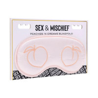Пов'язка на очі кремова Sex & Mischief з вишивкою у вигляді персиків
