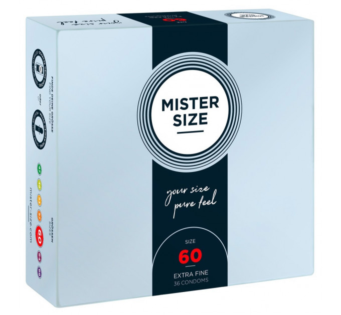 Презервативы ультратонкие латексные Mister Size 60 мм (цена за упаковку 36 шт.)