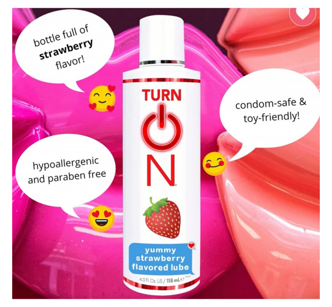 Съедобный лбрикант Wet Turn On Yummy Strawberry Flavored Lube 118 мл