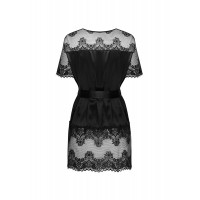 Сексуальный черный халат Obssesive Maderris peignoir M/L