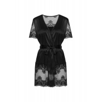 Сексуальный черный халат Obssesive Maderris peignoir M/L