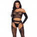 Сексуальный комплект кружевной Leg Avenue из 3 предметов,черный, O/S