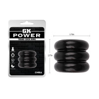 Широке ерекційне кільце з трьох ярусів Chisa GK Power Triad Cock Ring, чорне