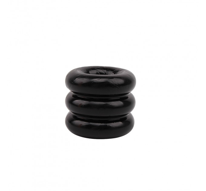 Широке ерекційне кільце з трьох ярусів Chisa GK Power Triad Cock Ring, чорне