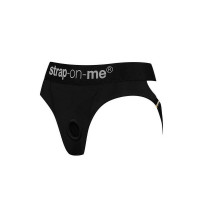 Трусики для страпону, L, Strap-On-Me кільцеве кріплення, з відритими сідницями, чорні