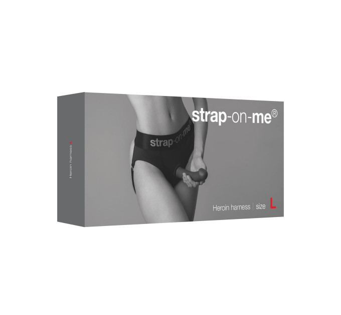 Трусики для страпону, L, Strap-On-Me кільцеве кріплення, з відритими сідницями, чорні