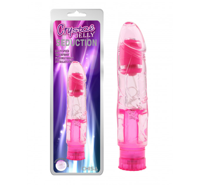 Вибратор реалистичный на батарейках Chisa Crystal Jelly Seduction, розовый