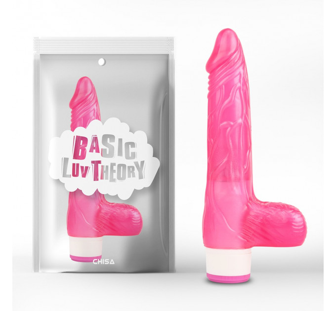 Вибратор с яичками ребристый Chisa Basic Luv Theory, розовый