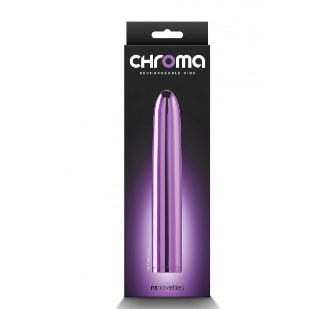 Вібратор класичний хромований NS Novelties Chroma фіолетовий