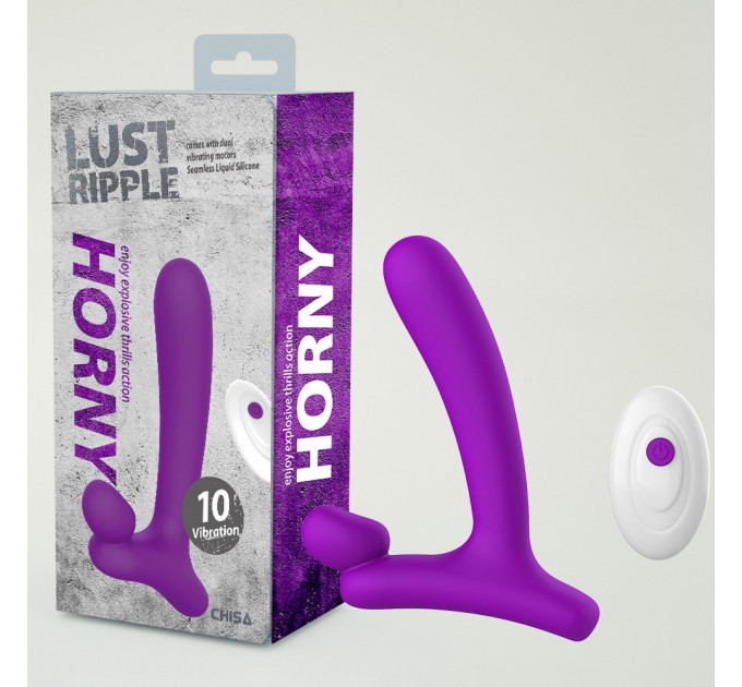 Вибратор в форме буквы" L"со стимуляцией клитора и точки G Chisa Lust Ripple Horny, фиолетовый