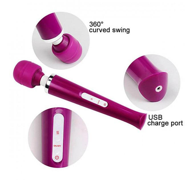 Вибромассажер с съемной головкой Magic Massager Wand, белый