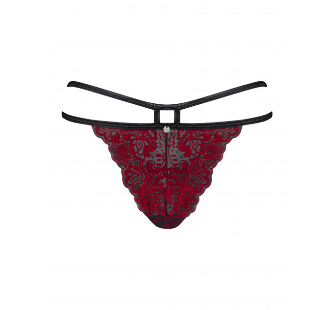 Трусики Obsessive Sugestina Bordeaux-Black S/M