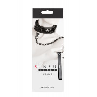 Ошейник с поводком NS Novelties Sinful Black Collar