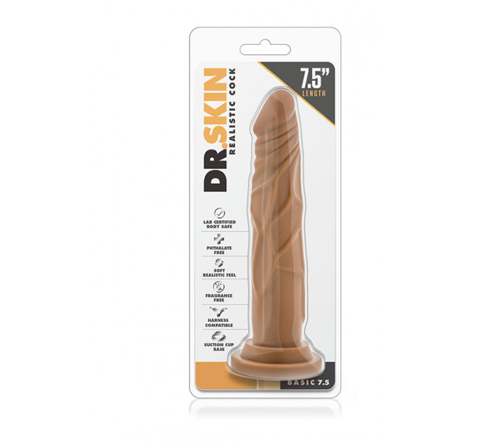 Фаллоимитатор DR. SKIN REALISTIC COCK 7.5INCH MOCHA