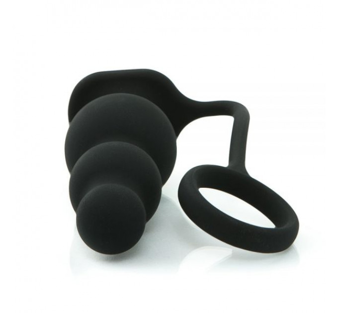 Анальная плаг с вибрацией Black Silicone