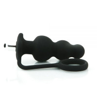Анальна плаг з вібрацією Black Silicone