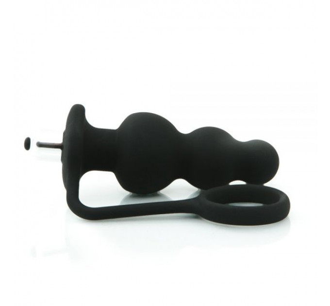 Анальная плаг с вибрацией Black Silicone