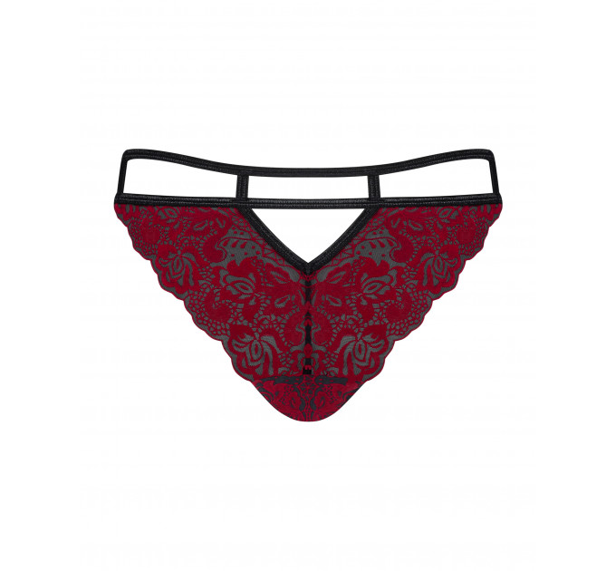 Трусики Obsessive Sugestina Bordeaux-Black S/M