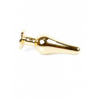 Анальний корок з червоним каменем Plug-Jewellery Gold BUTT PLUG- Red