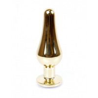 Анальний корок з червоним каменем Plug-Jewellery Gold BUTT PLUG- Red
