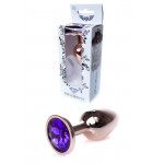 Анальная пробка S с фиолетовым камнем Jewellery