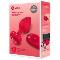 Анальна пробка з вібрацією і пультом управління B-Vibe Vibrating Heart Plug M/L Red