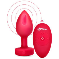 Анальна пробка з вібрацією і пультом управління B-Vibe Vibrating Heart Plug M/L Red