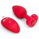 Анальна пробка з вібрацією і пультом управління B-Vibe Vibrating Heart Plug M/L Red