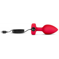 Анальна пробка з вібрацією і пультом управління B-Vibe Vibrating Heart Plug M/L Red