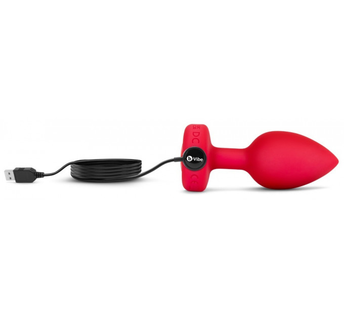 Анальна пробка з вібрацією і пультом управління B-Vibe Vibrating Heart Plug M/L Red
