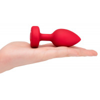 Анальна пробка з вібрацією і пультом управління B-Vibe Vibrating Heart Plug M/L Red