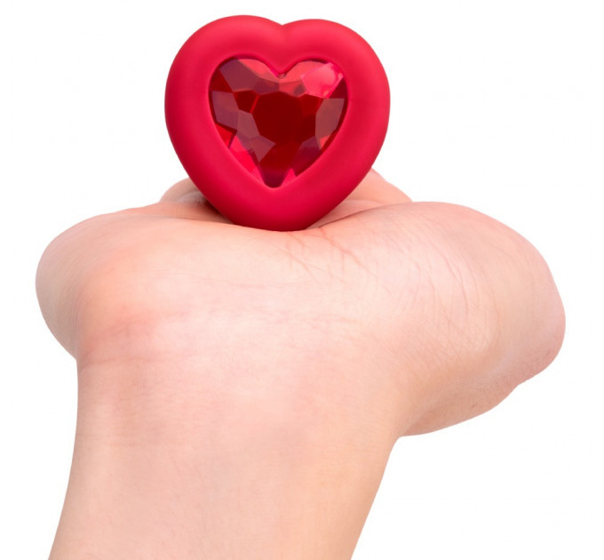 Анальна пробка з вібрацією і пультом управління B-Vibe Vibrating Heart Plug M/L Red