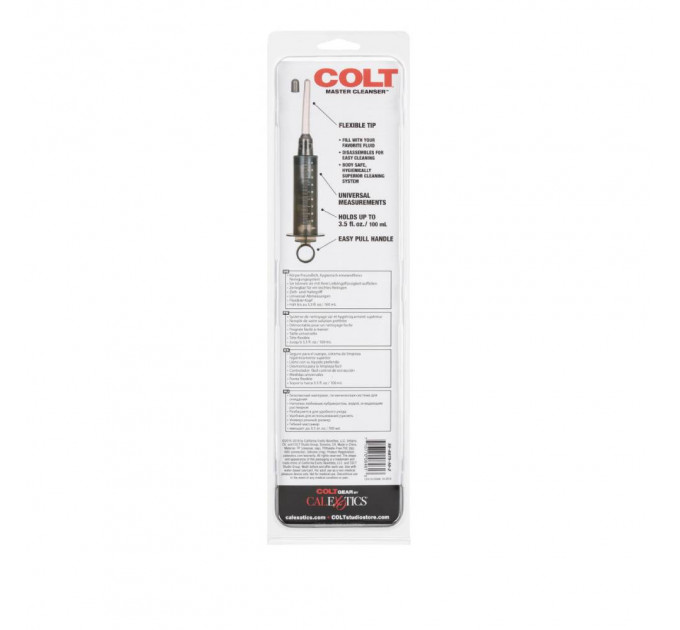 Анальный душ-шприц COLT Master Cleanser черный, 12 х 1.2 см