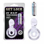 Ерекційне кільце з віброкулею та стимуляцією клітора Chisa GET LOCK Vibe Cocking, прозоре