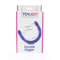 Фаллоимитатор двойной, нереалистичный TOY JOY фиолетовый, 45 х 3 см