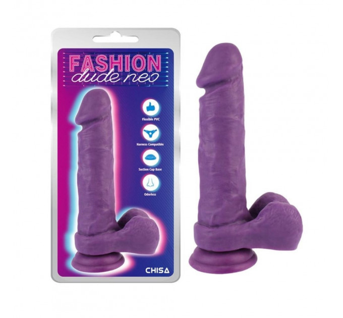 Фаллоимитатор двойной плотности с присоской Chisa Fashion Dude Neo фиолетовый 21 см