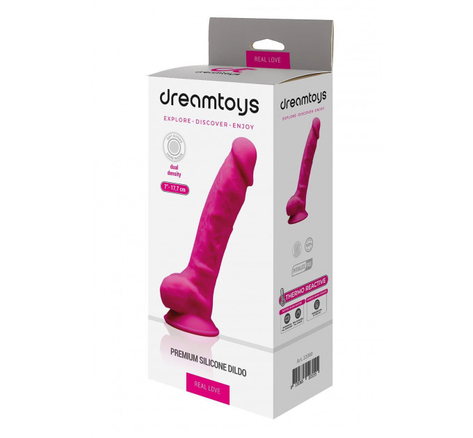 Фалоімітатор реалістичний Dream Toys Real Love на присосці з яєчками, рожевий
