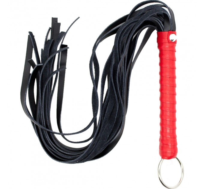 Флоггер кожаный L DS Fetish Flogger leather L black/red
