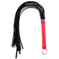 Флогер шкіряний L DS Fetish Flogger leather L black/red