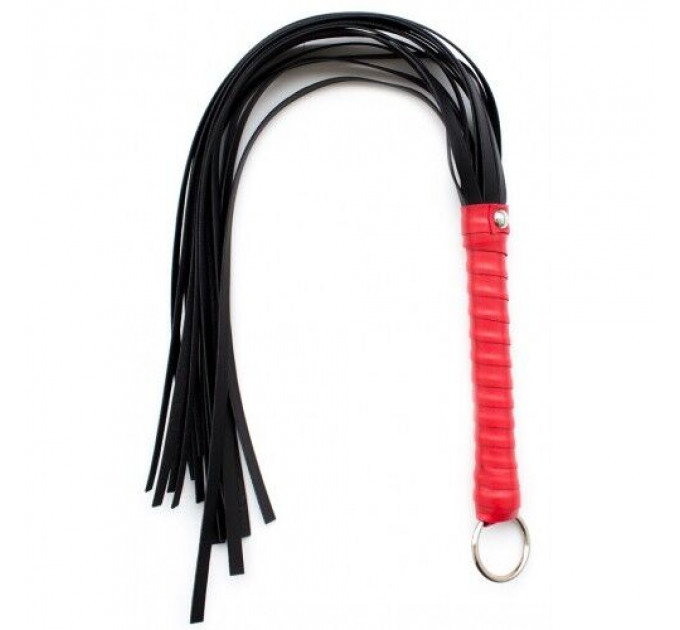 Флоггер кожаный L DS Fetish Flogger leather L black/red