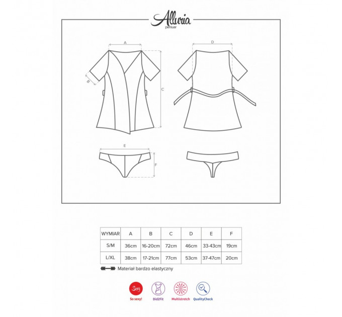 Халат Obsessive L/XL Alluria robe