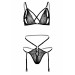 Комплект кружевной с подвязками для чулок Daring Intimates, черный, S/M