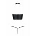 Комплект из эко-кожи с открытой грудью S/M black GENEVIA SET WITH OPEN BRA- Passion