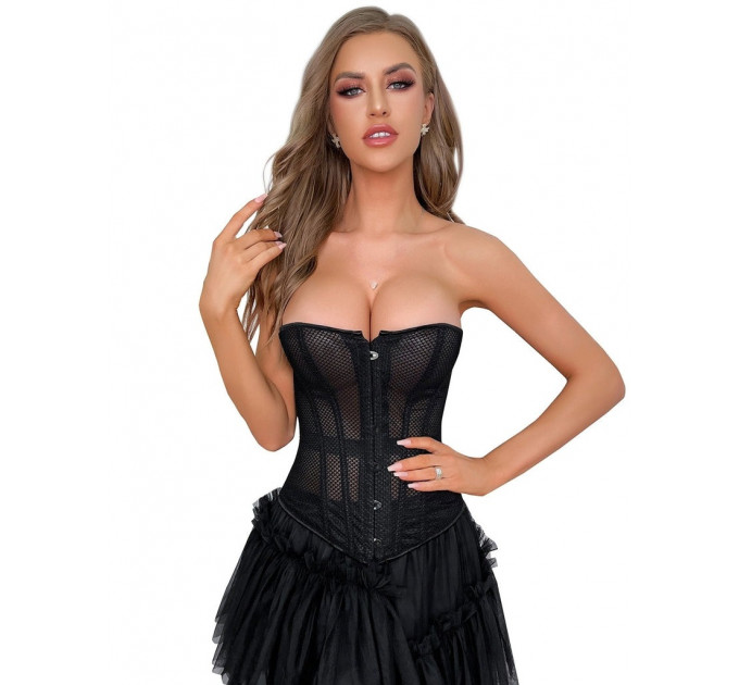 Корсет из сетки Star Night с крючками и шнуровкой, черный, XL (без коробки)