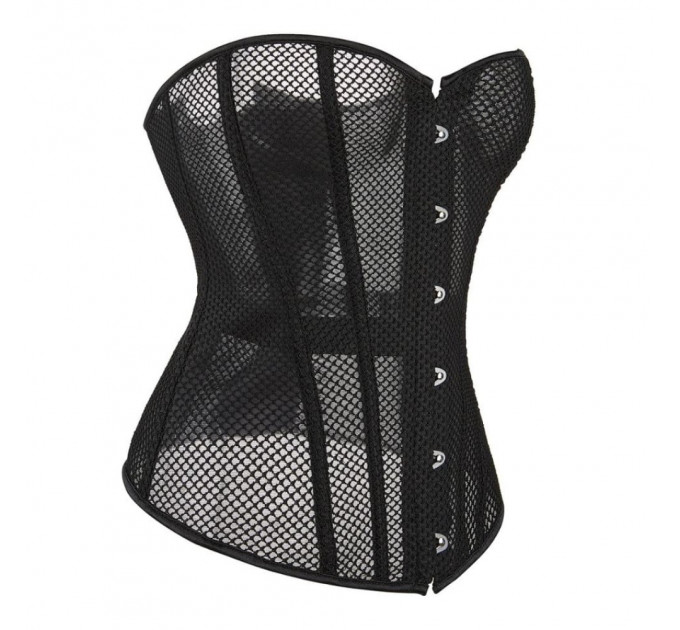 Корсет из сетки Star Night Grid Corset с крючками и шнуровкой, черный, L (без коробки)